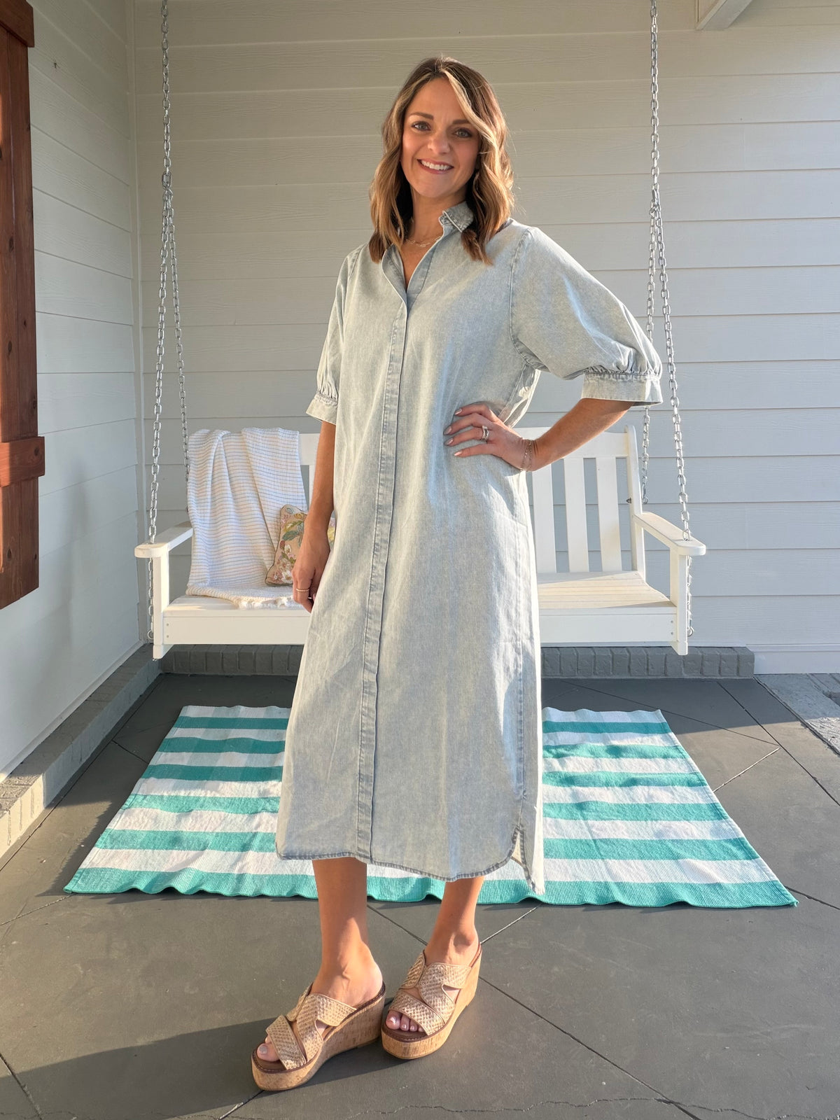 TAKE IT WITH YOU DRESS - LT DENIM