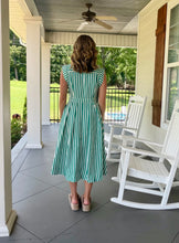 Load image into Gallery viewer, THE WAY WE GO DRESS - GREEN STRIPE
