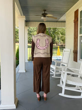 Load image into Gallery viewer, Western Detailed Knit Sweater Vest - Ecru
