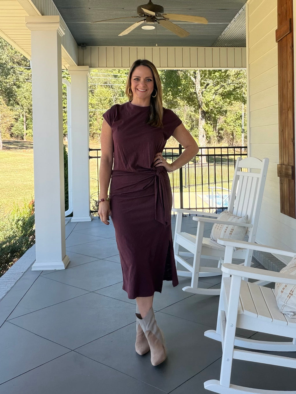 DRIVING ME CRAZY DRESS - MAROON