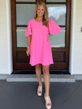 SEE ME NOW DRESS - NEON PINK