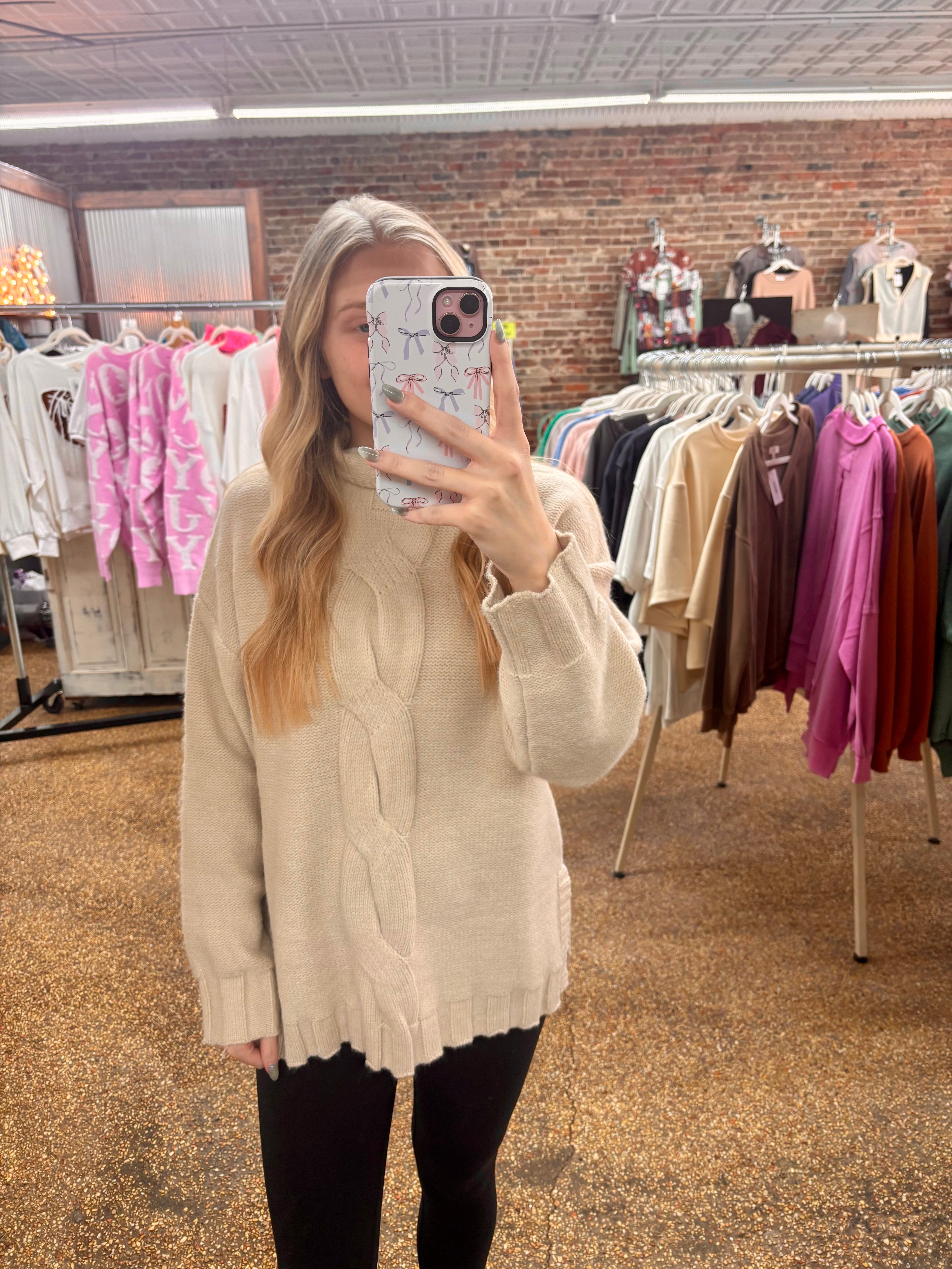 MADE FOR YOU SWEATER TOP - BEIGE