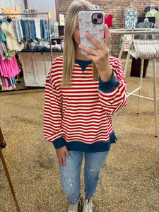 BACK ON UP TOP - RED/CREAM