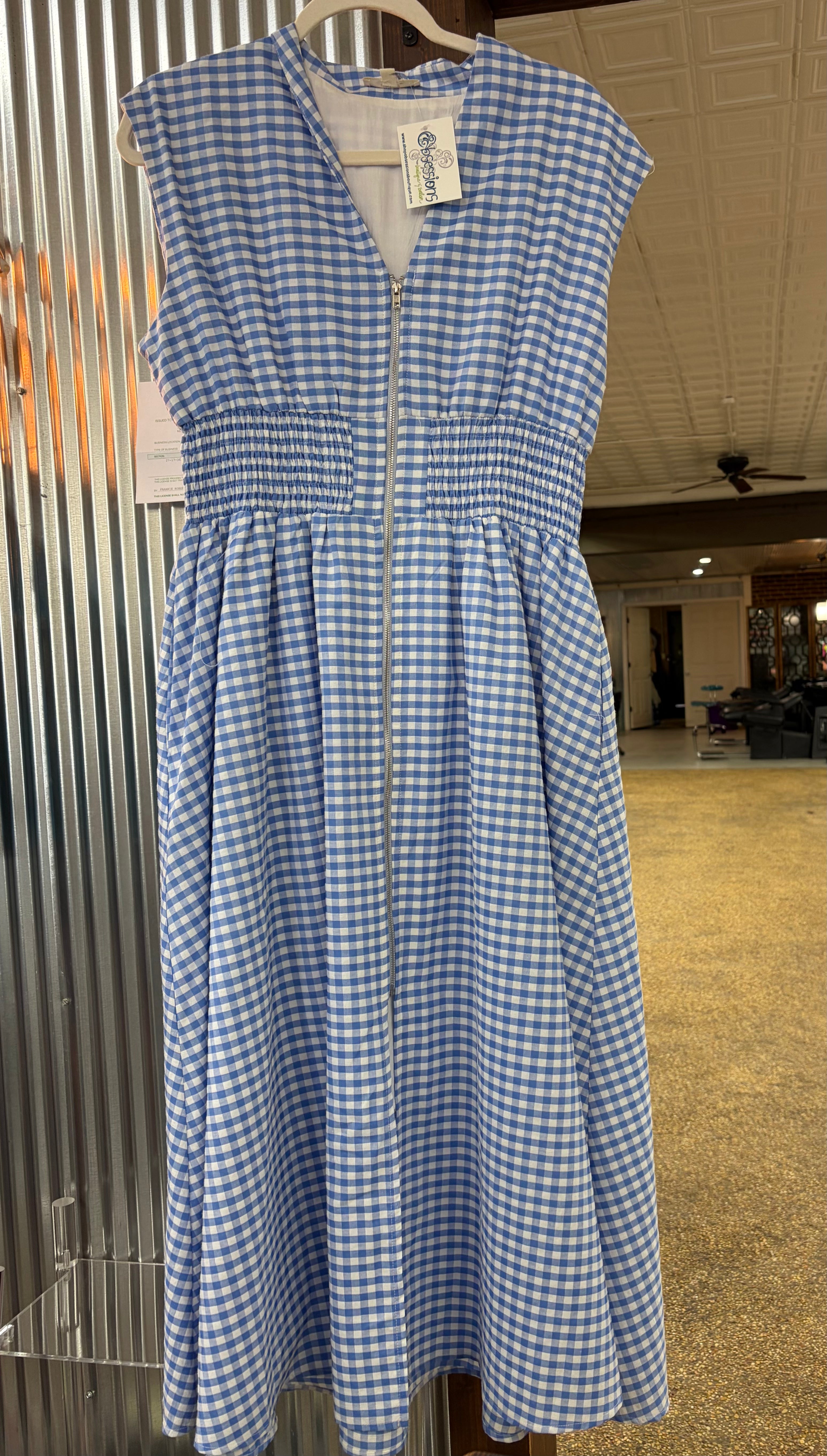 CHASING AFTER YOU DRESS - BLUE/IVORY