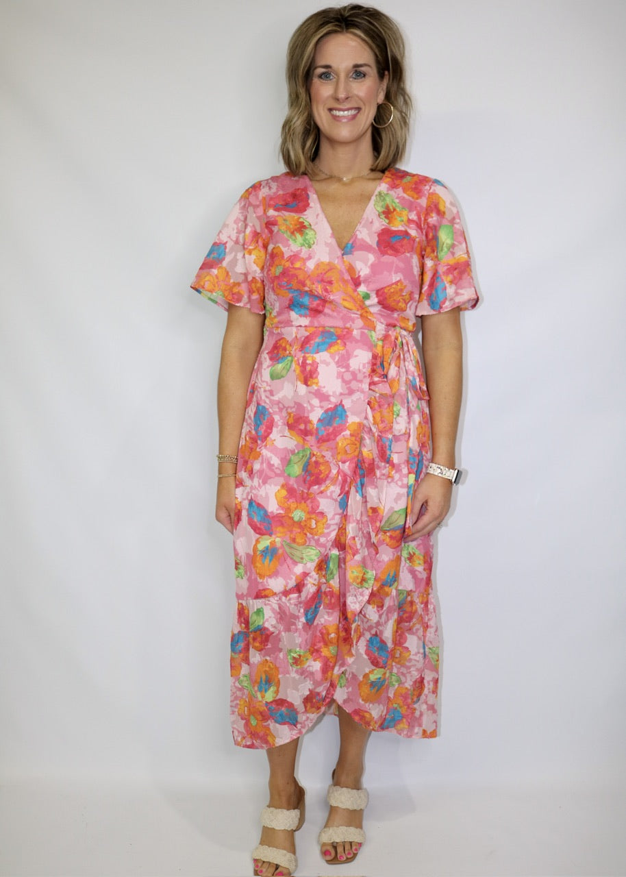 BETTER THIS WAY DRESS - PINK MULTI