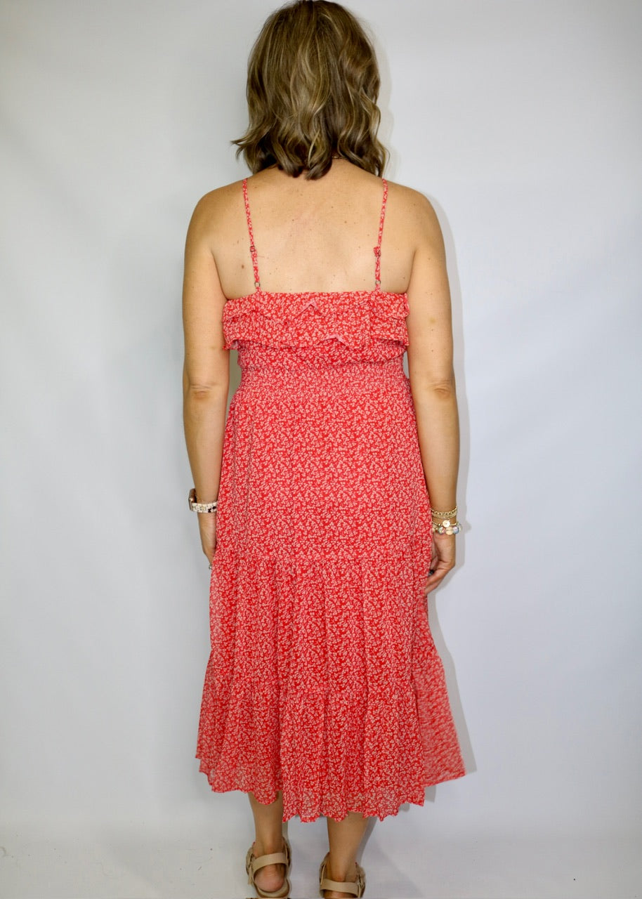 MANY OPEN DOORS DRESS - RED