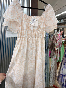 THINKING OF YOU DRESS - WHITE/BEIGE