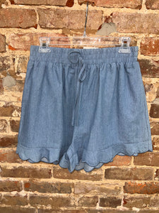 NEVER A REGRET SHORTS - LT DENIM.