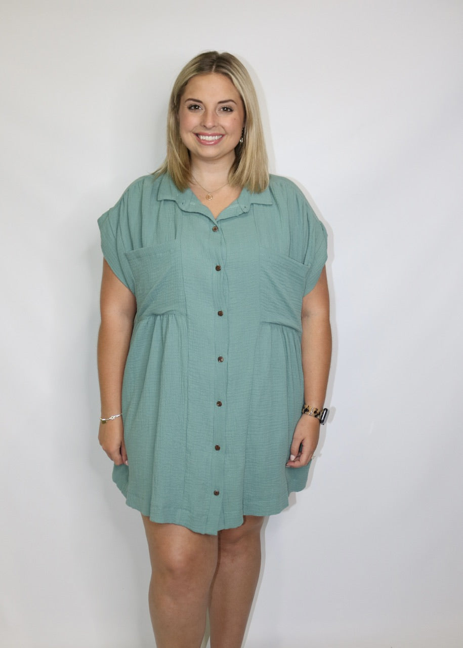 THE ALMOST MAYBE DRESS/TUNIC - TEAL