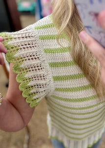 SET ME FREE TOP - LIME/CREAM