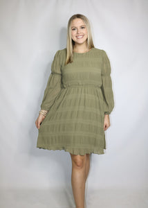 MAKE ME SMILE DRESS - OLIVE