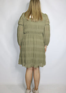 MAKE ME SMILE DRESS - OLIVE