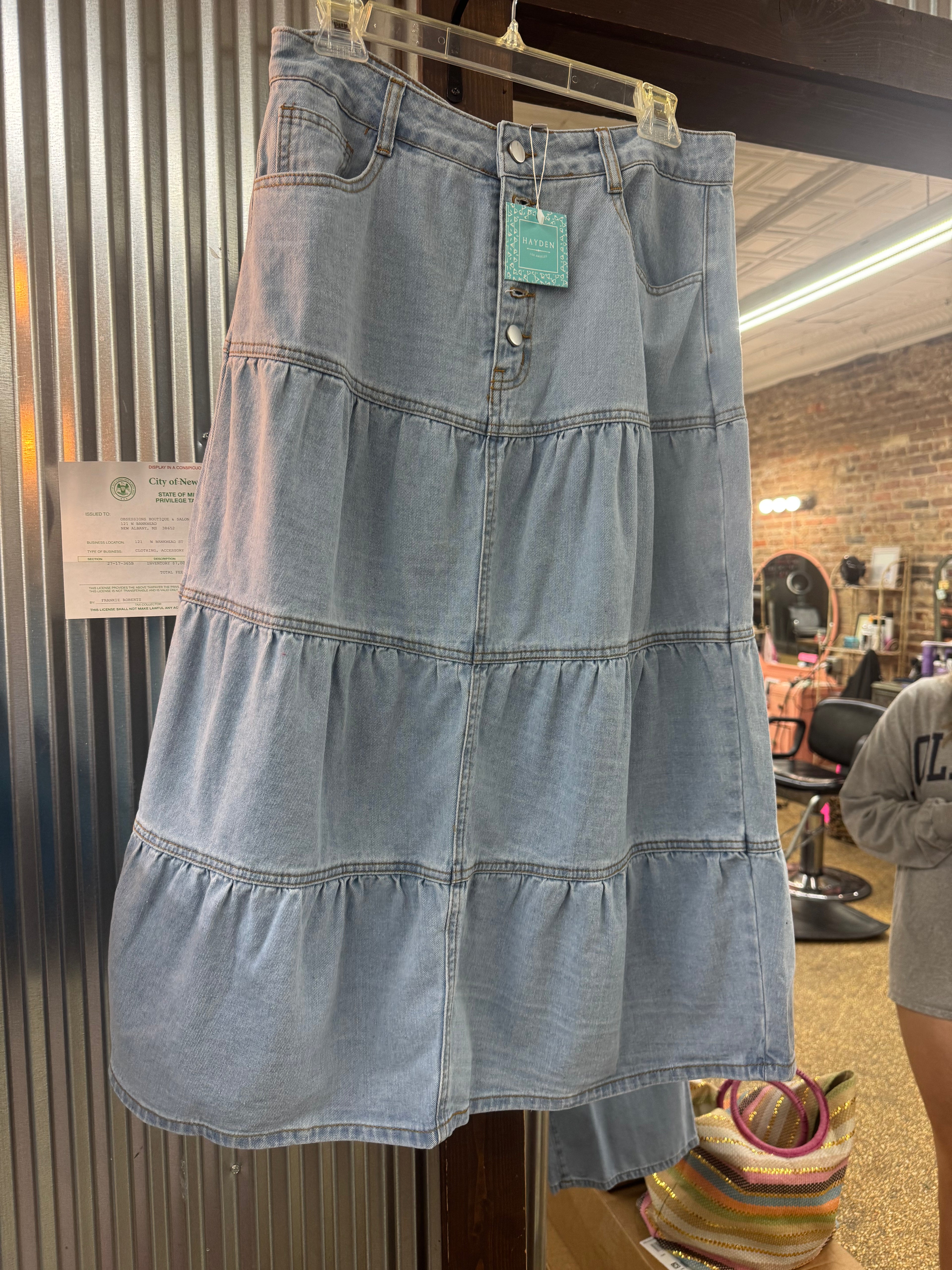 TOO GOOD TO YOU SKIRT - LT DENIM