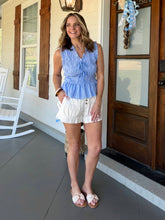 Load image into Gallery viewer, A LITTLE LEFT TO GO TOP - BLUE/WHT
