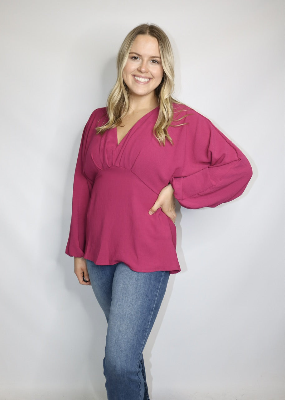 FEELS JUST RIGHT TOP - MAGENTA