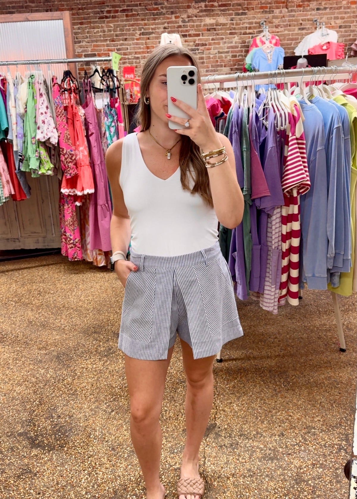 IN THE NICK OF TIME SHORTS - BLUE STRIPE