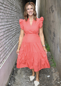 SEEKING MEMORIES DRESS - CORAL