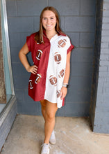 Load image into Gallery viewer, TOUCH DOWNS FOREVER DRESS - MAROON/WHITE
