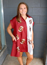 Load image into Gallery viewer, TOUCH DOWNS FOREVER DRESS - MAROON/WHITE
