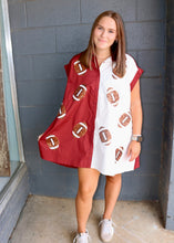 Load image into Gallery viewer, TOUCH DOWNS FOREVER DRESS - MAROON/WHITE
