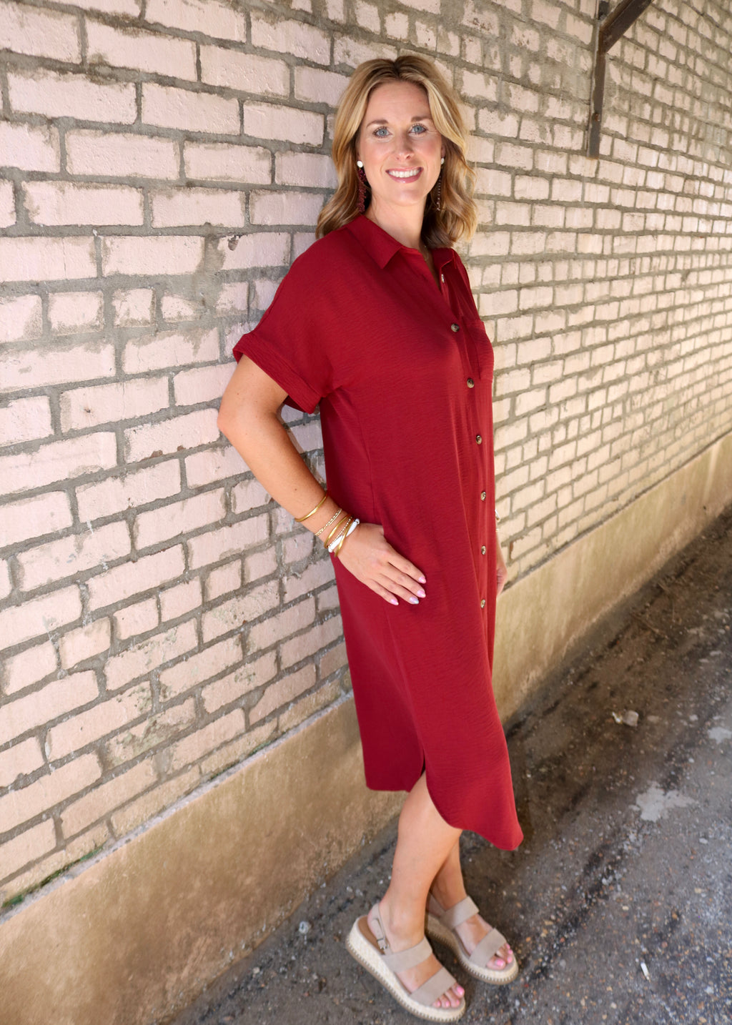 OVER YOU AGAIN DRESS - MAROON