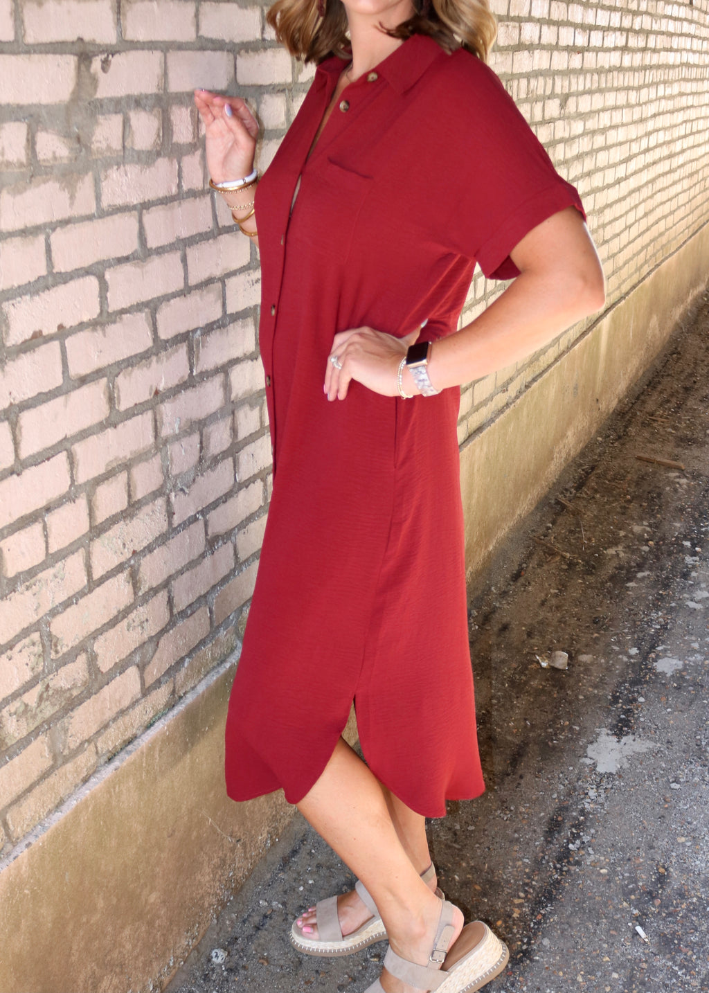 OVER YOU AGAIN DRESS - MAROON