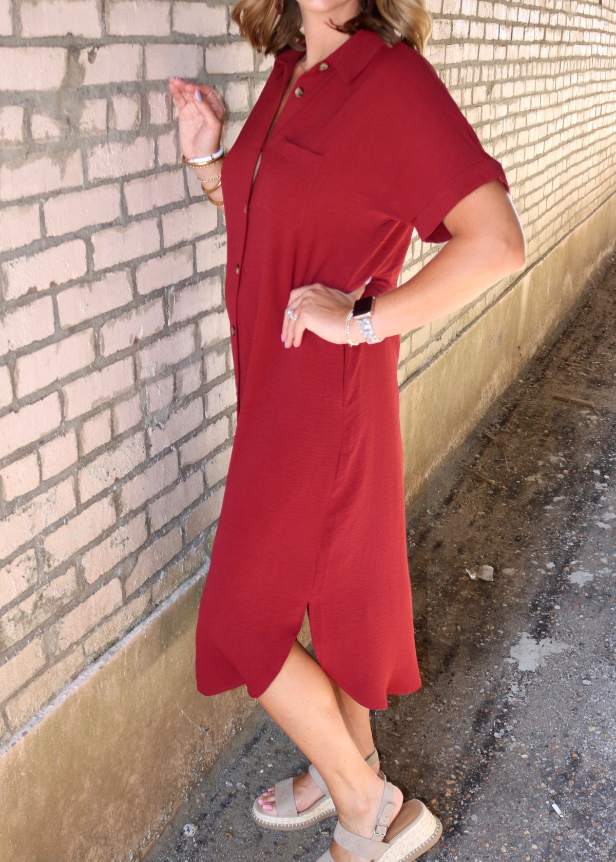 OVER YOU AGAIN DRESS - MAROON