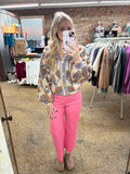 BORN TO BE ME SWEATER CARDIGAN TOP - TAUPE MIX