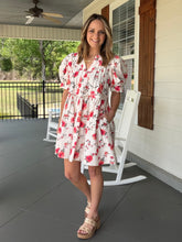 Load image into Gallery viewer, TAKE ME WITH YOU DRESS - WHITE/CORAL
