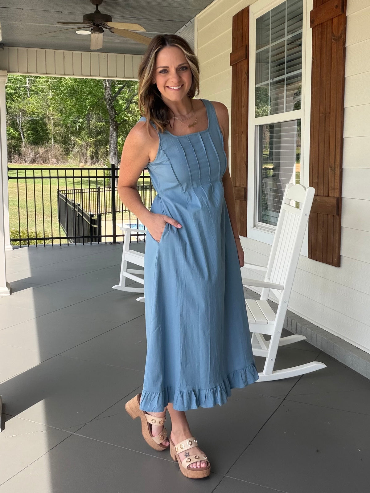 RAISE THE QUESTION DRESS - BLUE