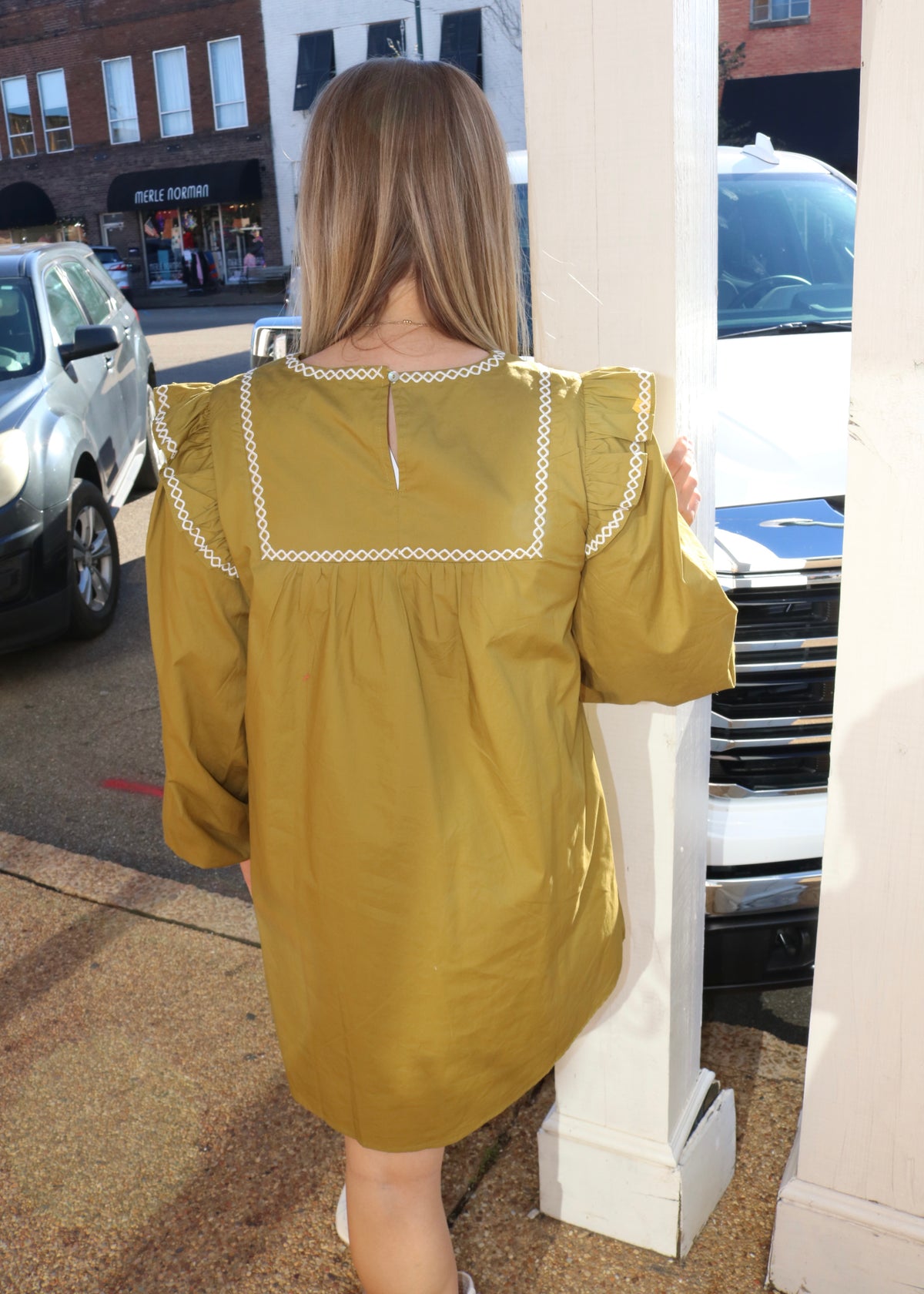 COME AROUND AGAIN DRESS - AVOCADO