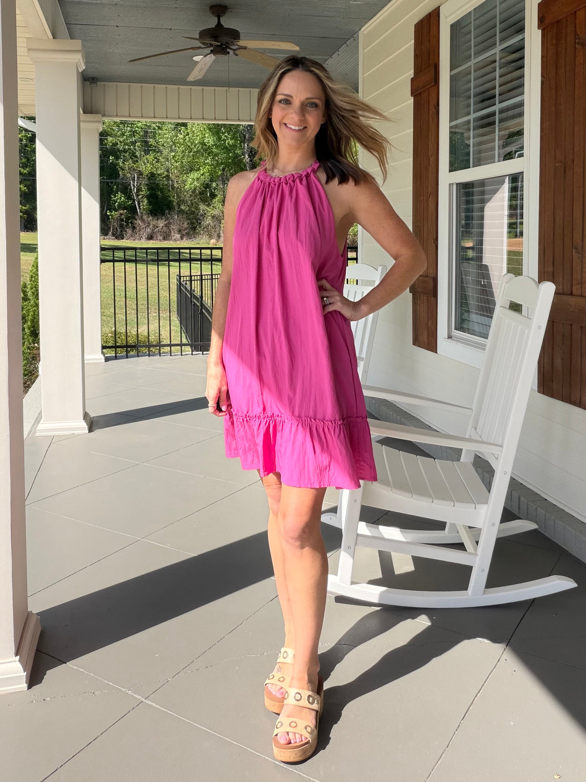 ON THE WAY BACK DRESS - MAGENTA