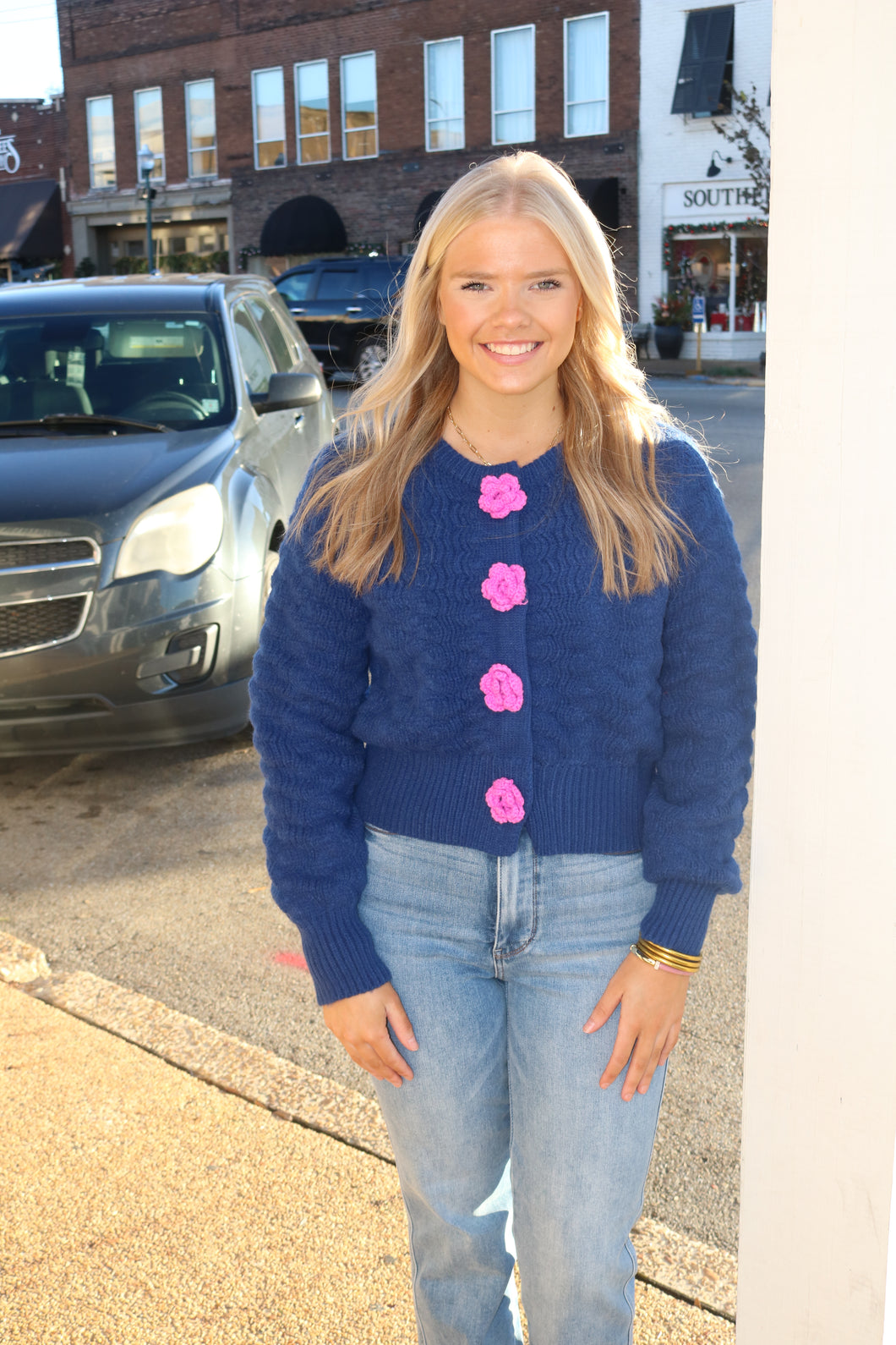 STAND NEXT TO ME SWEATER TOP - NAVY