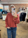 BE THERE FOR YOU SWEATER TOP - CLAY