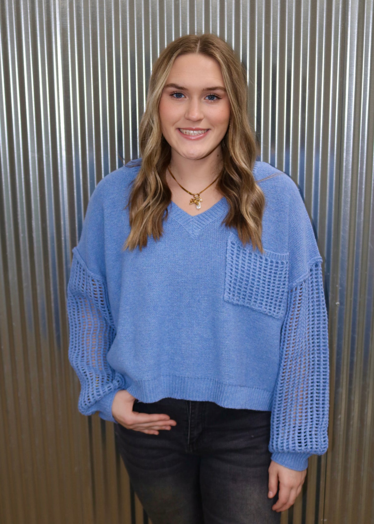 REACH FOR IT TOP - POWDER BLUE