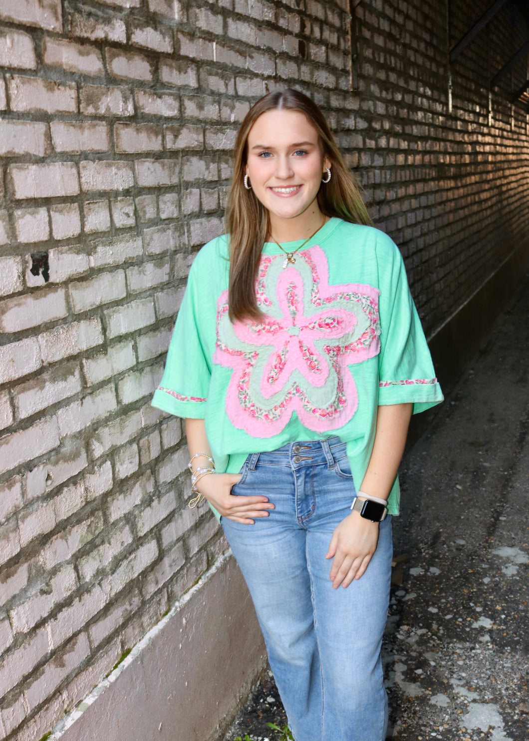 CHEERY DAYS AHEAD TOP - TURQUOISE