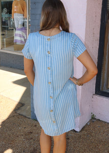 ON THE WAY OUT DRESS - DENIM