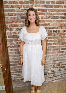 THINKING OF YOU DRESS - WHITE/BEIGE