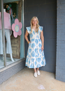 NOT YET DETERMINED DRESS - OFF WHITE/BLUE
