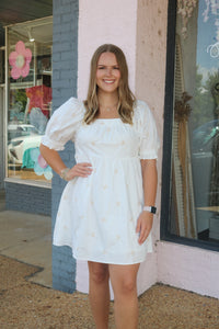 TIED UP AT THE MOMENT DRESS - WHITE