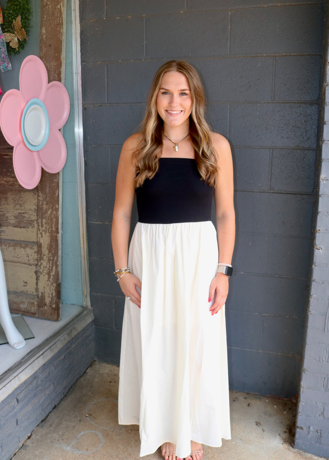 NEED YOU MORE DRESS - BLK/CRM