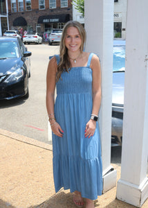 NONE OF YOUR BUSINESS DRESS - CHAMBRAY