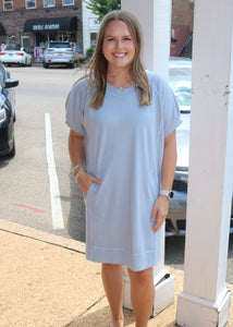 STAY THE COURSE DRESS - DENIM BLUE