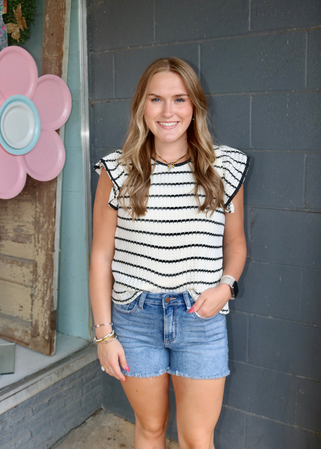 INTO THE WIND TOP - BLK/WHT