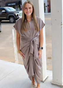 TELL ME MORE DRESS - PEWTER
