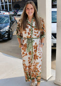 WHAT YOU SAID DRESS - OLIVE/CAMEL MIX