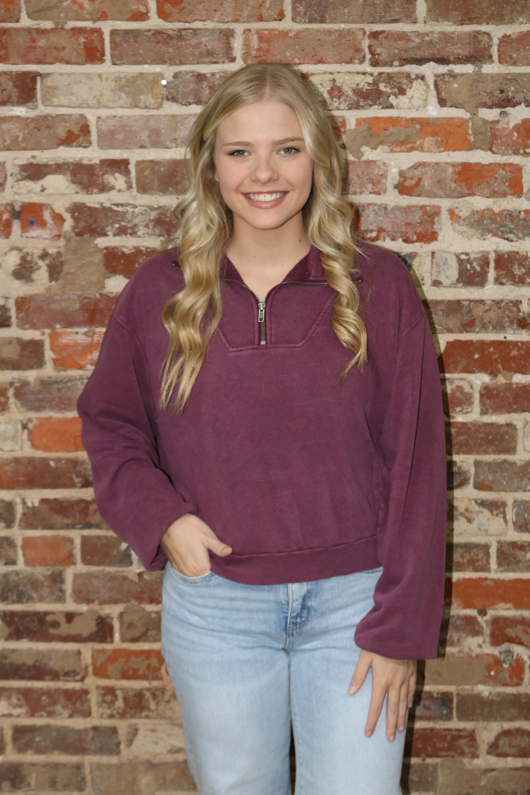 YOU ARE MINE TOP - MAROON