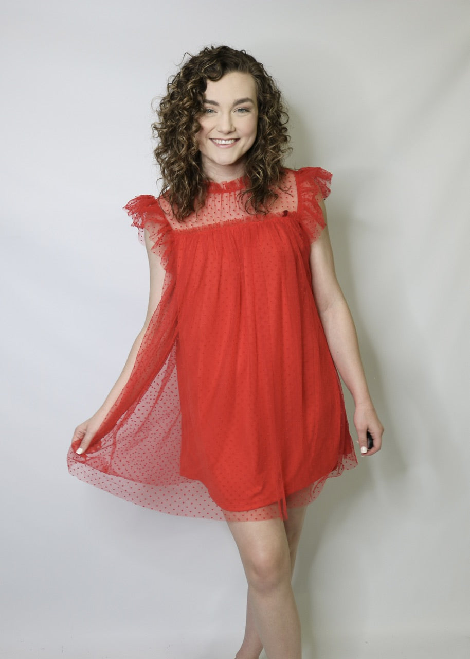 MAKE ME LOVE YOU DRESS - RED