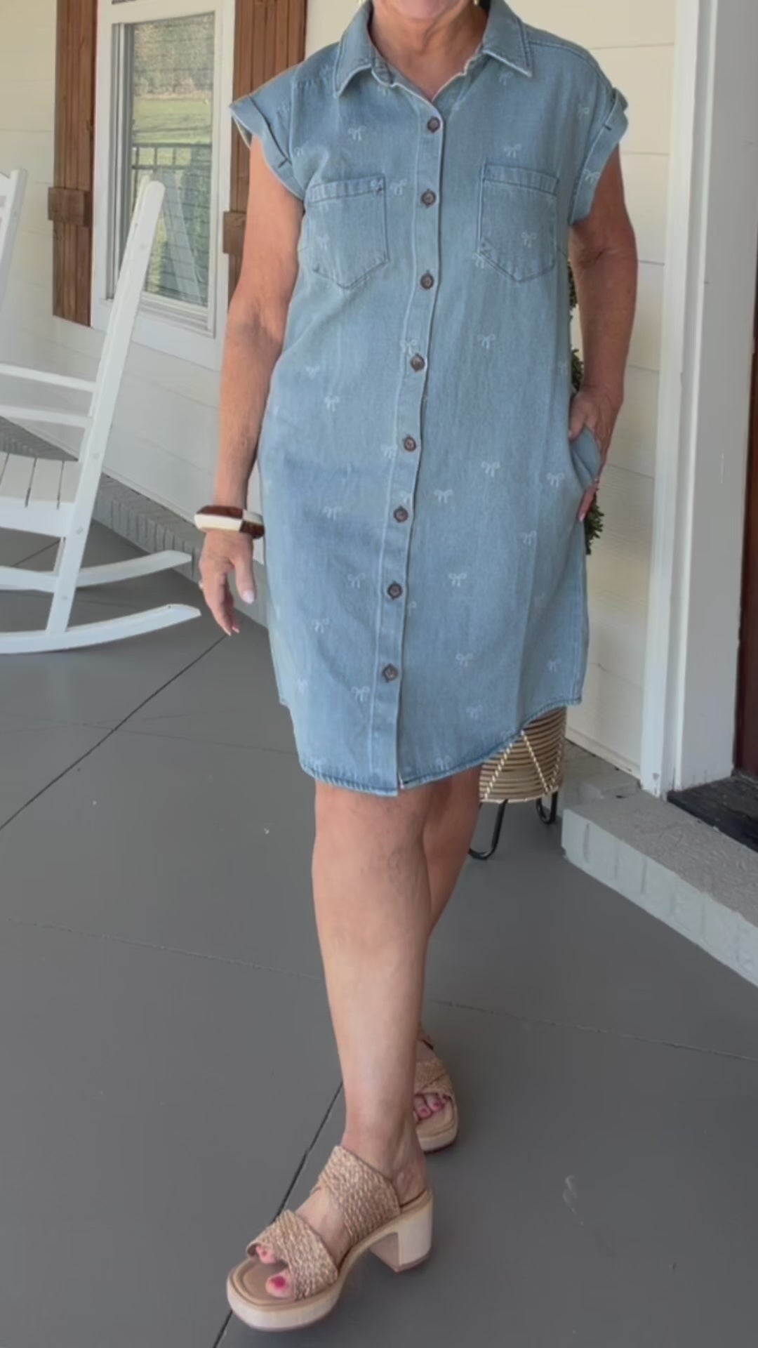 STAY FOR A WHILE DRESS - DENIM