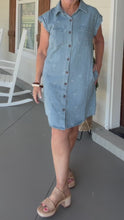 Load and play video in Gallery viewer, STAY FOR A WHILE DRESS - DENIM
